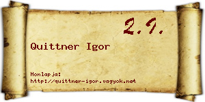 Quittner Igor névjegykártya